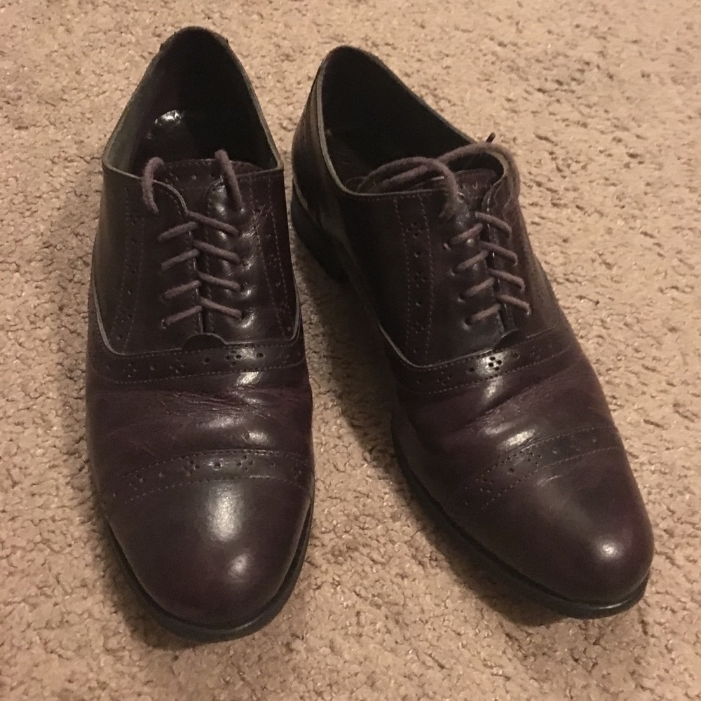 Cole haan aubergine purple oxfords size 7
